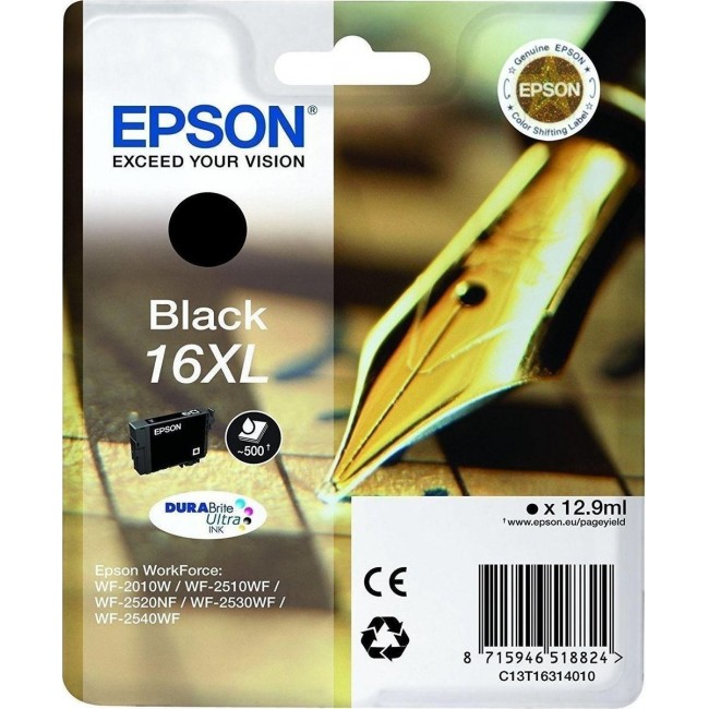 EPSON Μελάνι 16XL Μαύρο (C13T16314012)