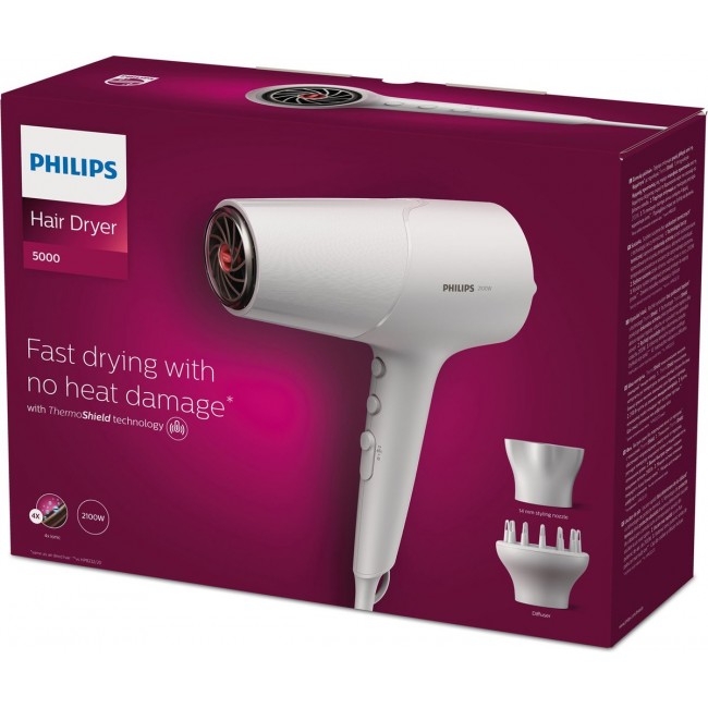 Philips Series 5000 ThermoShield Technology Ionic Πιστολάκι Μαλλιών 2100W BHD500/20