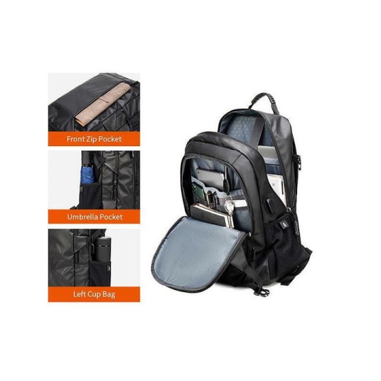 Arctic Hunter B00387 Αδιάβροχη Τσάντα Πλάτης για Laptop 15.6" Μαύρο