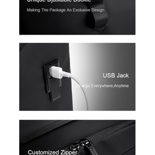 Arctic Hunter Αδιάβροχη Τσάντα Πλάτης για Laptop 15.6" Μαύρο B00558-BK