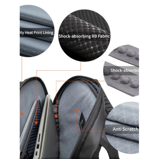 Arctic Hunter Αδιάβροχη Τσάντα Πλάτης για Laptop 15.6" Μαύρο B00388-BK