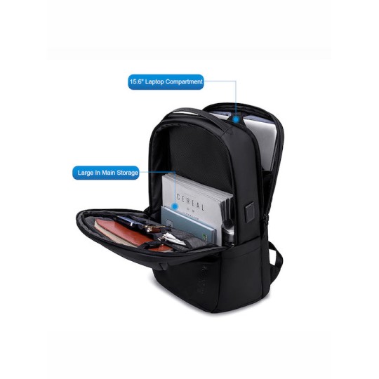 Arctic Hunter Τσάντα Πλάτης για Laptop 15.6" Μαύρο B00555-BK