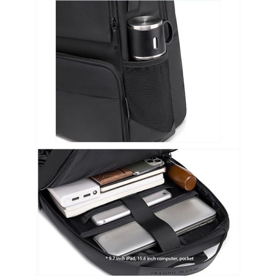 Arctic Hunter Αδιάβροχη Τσάντα Πλάτης για Laptop 15.6" Μαύρο B00532-BK