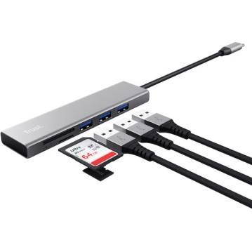 Trust Halyx USB 3.0 Hub 3 Θυρών με σύνδεση USB-C Γκρι 24191