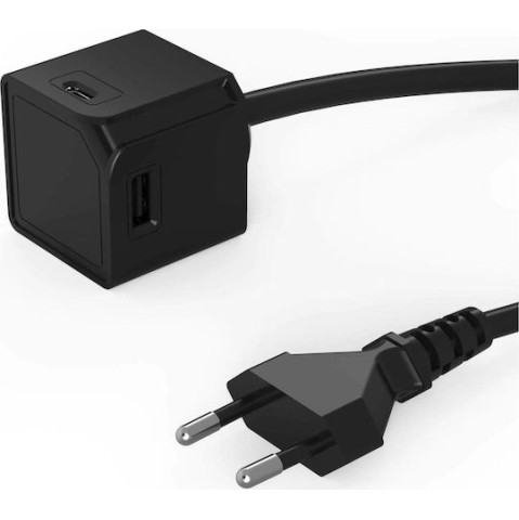 Allocacoc Βάση Φόρτισης με 2 Θύρες USB-A και 2 Θύρες USB-C σε Μαύρο χρώμα (PowerCube Extended)