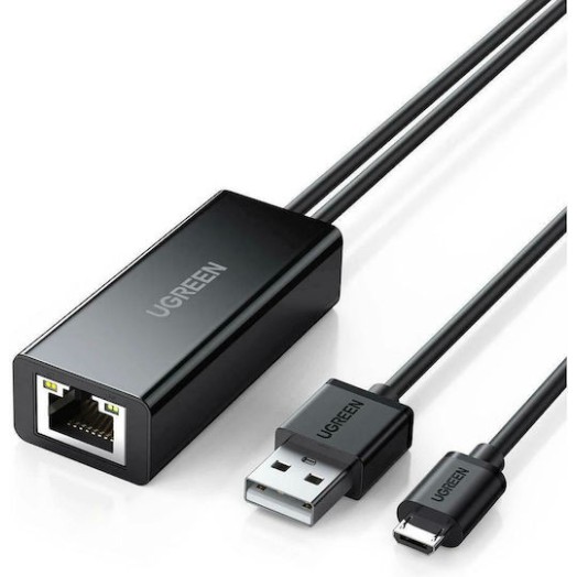 Ugreen Micro Usb 2.0 To 1 Fast Ethernet Black 30985