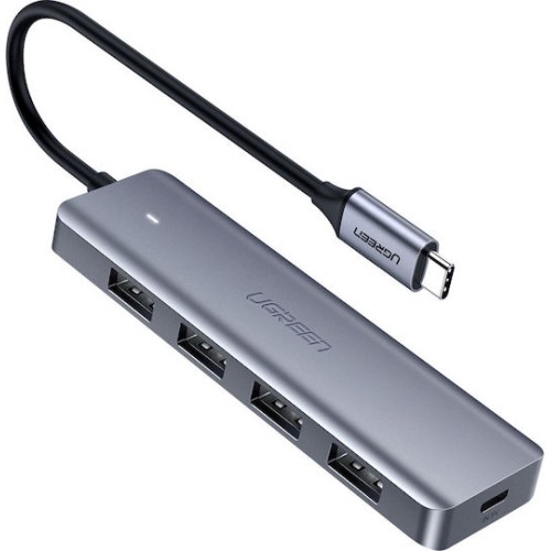 Ugreen CM219 USB 3.0 Hub 5 Θυρών με σύνδεση USB-C Γκρι 70336