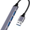 Powertech PT-1114 USB 3.2 Hub 4 Θυρών με σύνδεση USB-A Γκρι