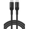 Powertech Braided USB 3.2 Cable USB-C male - USB-C 100W Μαύρο 1m (PTR-0136) Powertech Braided USB 3.2 Cable USB-C male - USB-C 100W Μαύρο 1m (PTR-0136)