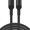 Powertech Braided USB 3.2 Cable USB-C male - USB-C 100W Μαύρο 1m (PTR-0136)