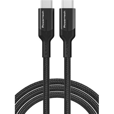 Powertech Braided USB 3.2 Cable USB-C male - USB-C 100W Μαύρο 1m (PTR-0136)