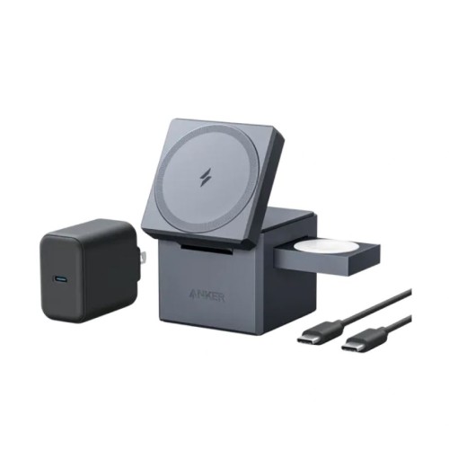 Anker 3-In-1 Cube Wireless Fast Charger 15W Grey (Y1811HA1)