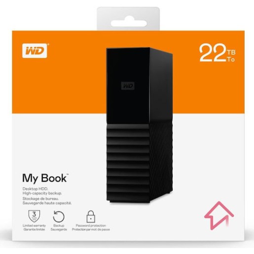 Western Digital My Book USB 3.0 Εξωτερικός HDD 22TB 3.5" Μαύρο