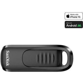 Sandisk Ultra Slider 128GB USB 2.0 Stick με σύνδεση USB-C Μαύρο