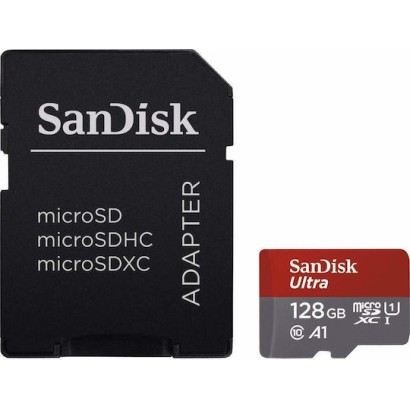 Sandisk Ultra microSDXC 128GB Class 10 U1 A1 UHS-I with Adapter (SDSQUAR-128G-GN6MA)