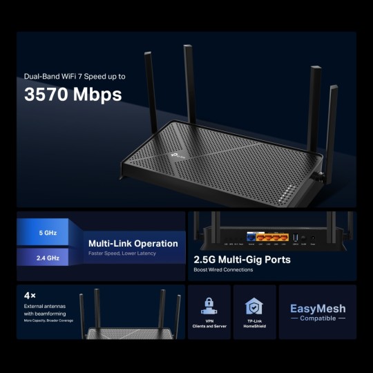 TP-Link Archer BE3600 WiFi 7 Router