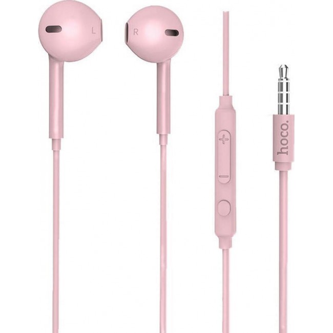 Hoco M55 Ακουστικά Stereo με Μικρόφωνο και Πλήκτρο Λειτουργίας, Ροζ