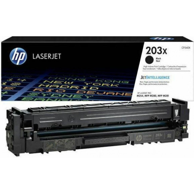 HP 203X Toner Laser Εκτυπωτή Μαύρο High Yield 3200 Σελίδων (CF540X)