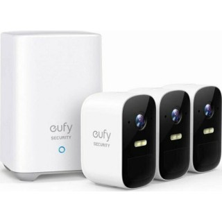 Eufy eufyCam 2C Kit Ολοκληρωμένο Σύστημα CCTV Wi-Fi με Control Hub και 3 Ασύρματες Κάμερες 1080p