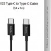 Hoco Regular USB 2.0 Cable USB-C male - USB-C male Μαύρο 1,0m (X23 Skilled)