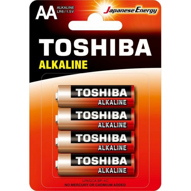 Toshiba Red Alkaline Μπαταρίες AA 1.5V 4τμχ