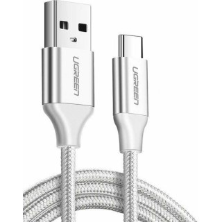 Kαλώδιο Ugreen Nylon Braided USB 2.0 to USB-C 3m Silver (60409)