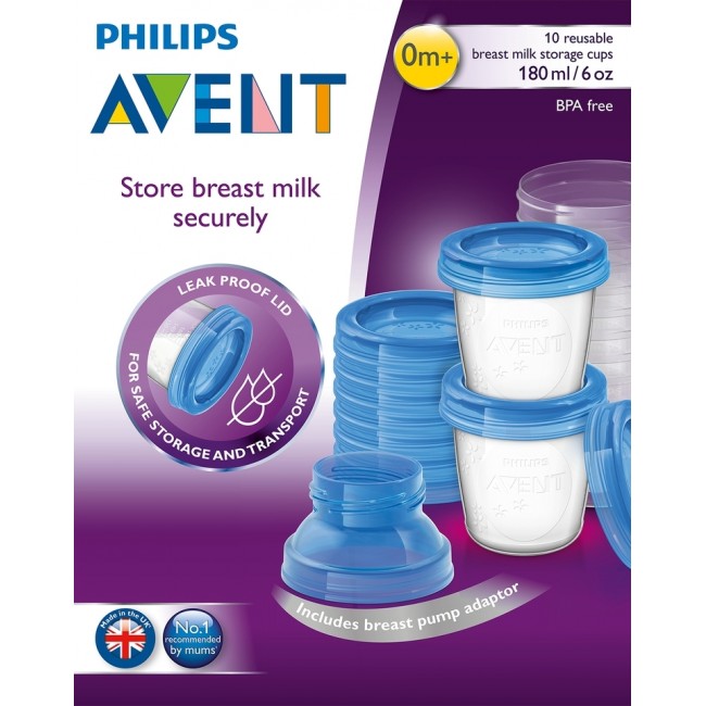 Philips Avent Δοχεία Αποθήκευσης Μητρικού Γάλακτος SCF618 10x180ml