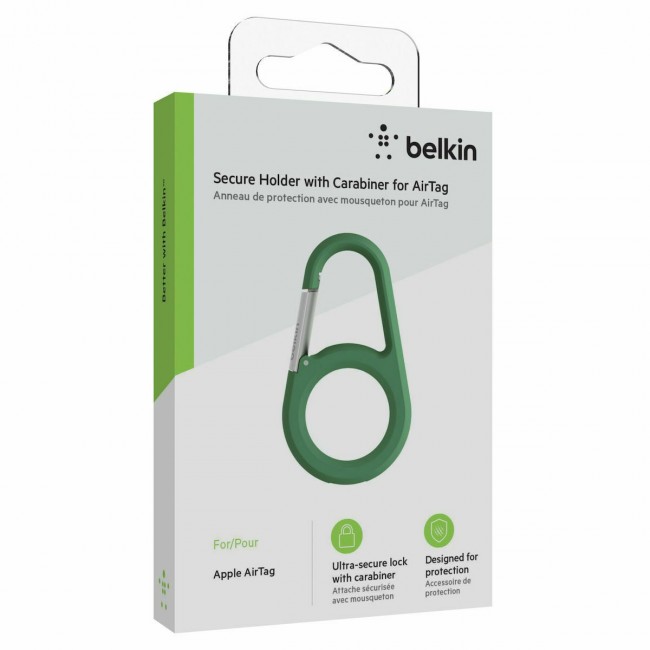 Belkin Secure Holder with Carabiner for Apple AirTag (MSC008btGN) Green