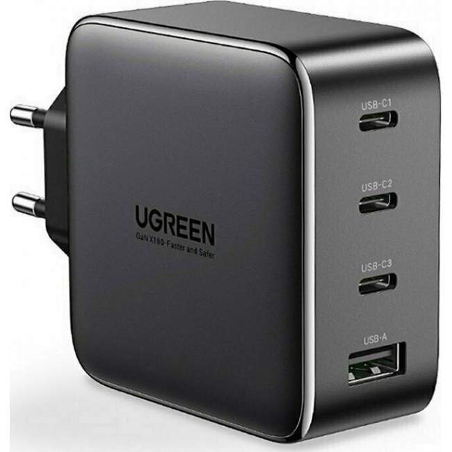 Ugreen Φορτιστής Χωρίς Καλώδιο με Θύρα USB-A και 3 Θύρες USB-C 100W Power Delivery / Quick Charge 4+ Μαύρος (CD226)