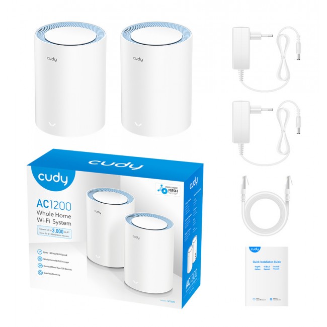 Access Point Cudy M1200 Whole Home Mesh WiFi System AC1200 (2-pack)