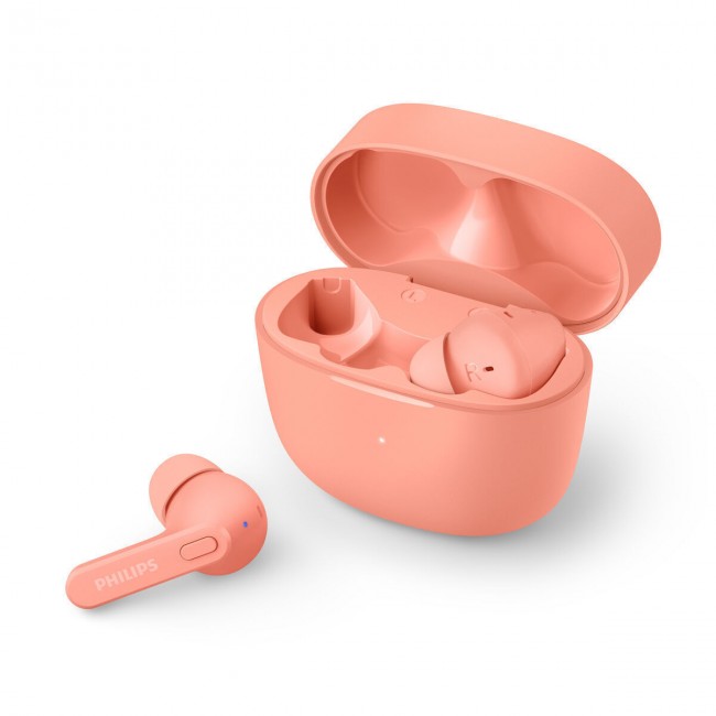 Philips TAT2206 In-ear Bluetooth Handsfree Ακουστικά με Θήκη Φόρτισης Ροζ