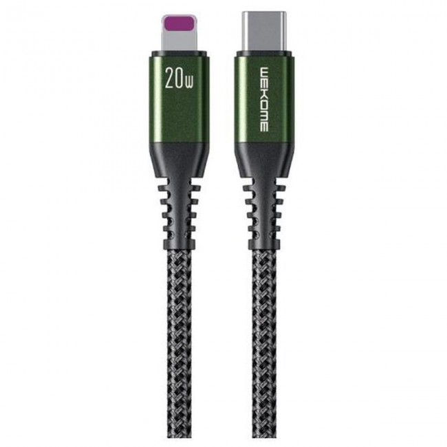 WK WDC-171 Braided USB-C to Lightning Cable 20W Μαύρο 1m