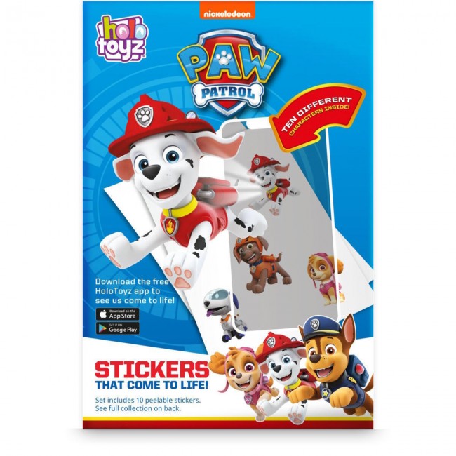 HoloToyz Nickelodeon Paw Patrol Augmented Reality Tattoos - Σετ με 10 Παιδικά Προσωρινά Τατουάζ Επαυξημένης Πραγματικότητας