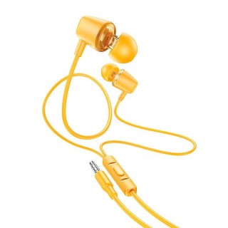 Hoco M107 Discoverer In-ear Handsfree με Βύσμα 3.5mm Κίντρινο