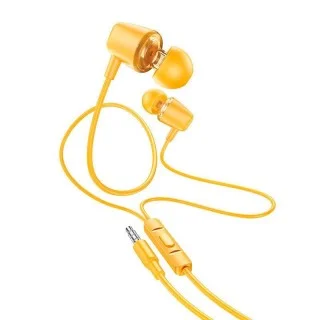 Hoco M107 Discoverer In-ear Handsfree με Βύσμα 3.5mm Κίντρινο