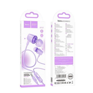 Hoco M107 Discoverer In-ear Handsfree με Βύσμα 3.5mm Μωβ