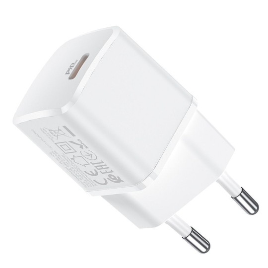 Hoco Φορτιστής Χωρίς Καλώδιο με Θύρα USB-C 20W Power Delivery Λευκός (N10)