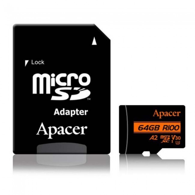 Memory Card Micro SDXC UHS-I U3 V30 64GB Apacer A2