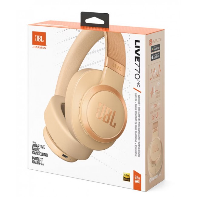 JBL Live 770NC Ασύρματα Bluetooth Over Ear Ακουστικά Sandstone