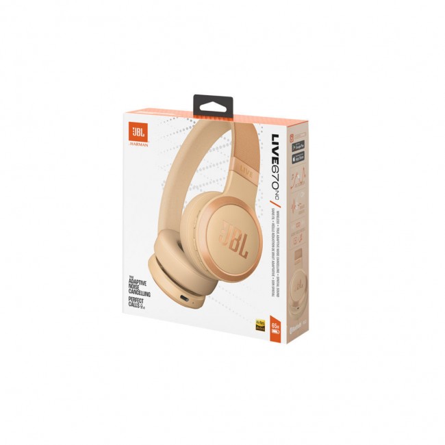 JBL Live 670NC Ασύρματα/Ενσύρματα On Ear Ακουστικά Sandstone