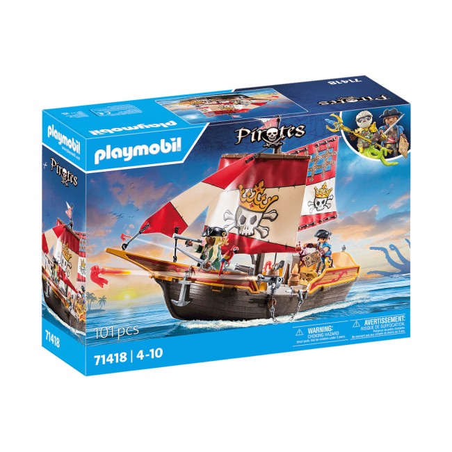 Playmobil Πειρατικη Γαλερα Ο Βασιλιας Των Πειρατων (71418)