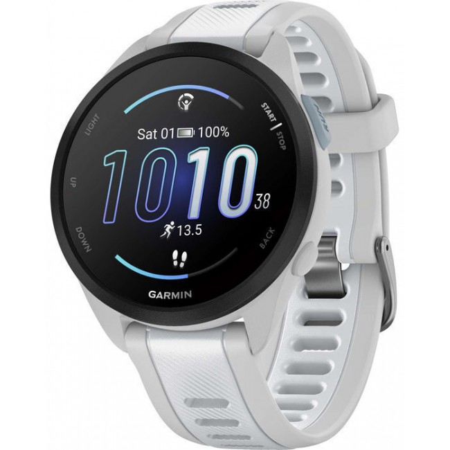 Garmin Forerunner 165 43mm Αδιάβροχο Smartwatch με Παλμογράφο (Mist Gray/Whitestone)