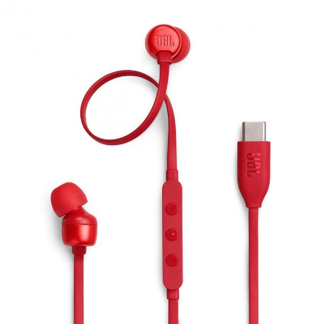 JBL Tune 310C In-ear Handsfree Ακουστικά με Βύσμα USB-C Κόκκινο