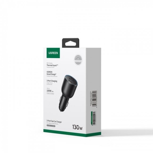 Ugreen Car Charger 130W PD3.0+QC4.0 Black - (90413)