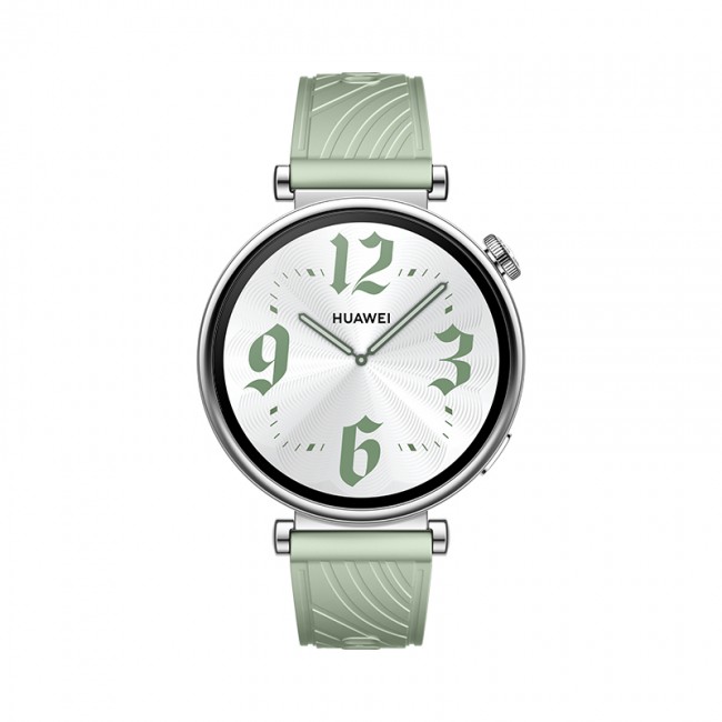 Huawei Watch GT 4 Stainless Steel 41mm Green Fluoroelastomer Strap