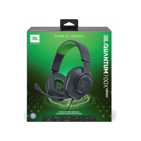 JBL Quantum 100X Wired Gaming Headset Black/Green JBL Quantum 100X Wired Gaming Headset Black/Green