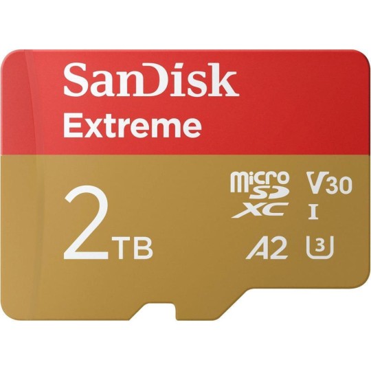 SanDisk Extreme 2TB UHS-I U3 microSDXC Memory Card with SD Adapter SanDisk Extreme 2TB UHS-I U3 microSDXC Memory Card with SD Adapter