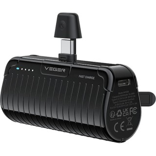Veger W0558 Power Bank 5000mAh 20W με Θύρα USB-Type C Fast Charging Μαύρο