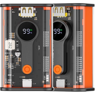 Recci RBP-P35 Mars Series Power Bank 10000mAh 22.5W με Θύρα USB-A και Θύρα USB-C Μαύρο