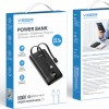 Veger C11 10,000mAh 22.5W PD Digital Display Powerbank With Built In Non-MFI Lightning & USB-C Cable Black